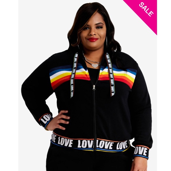 Ashley Stewart Rainbow Love Athleisure Hoodie- NWT - Picture 3 of 4